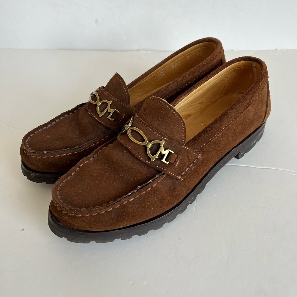 Bruno Magli Brown Suede Loafers Women's Size 8 Medium